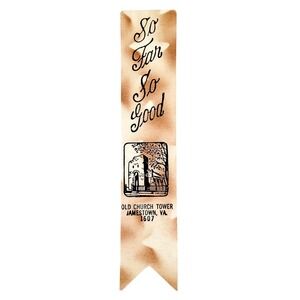 Vintage 1957 Jamestown Festival Leather Bookmark- Virginia Old Church Tower 1607